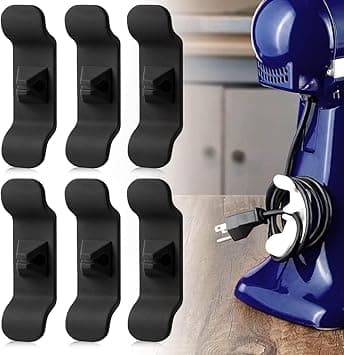 Cord Organizer for Kitchen Appliances - 6 PCS Black Essential Usefull Kitchen Gadgets for New Home, Apartment Must Haves Black Kitchen Accessories - Amazon.ae Price Tracker
