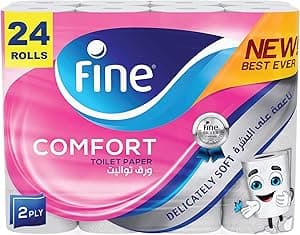 Fine Comfort Toilet Tissues Paper 24 Rolls, 180 sheets x 2 Ply - Amazon.ae Price Tracker