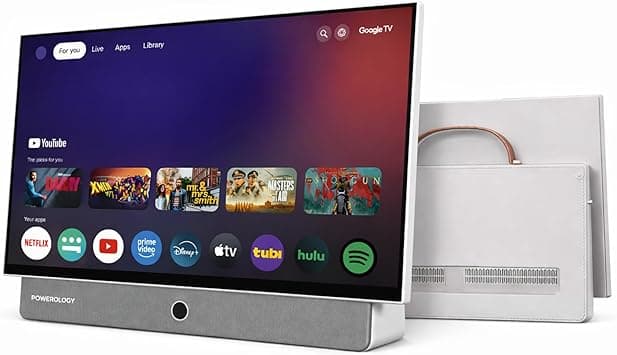 Powerology Smart Portable TV FHD, 1080P, Portable Smart and Rechargeable 27 Inch, 7h Watch Time, Android TV with Speakers, Google Assistant, Shahid, Netflix, for Camping, Kitchen, Bedroom - Amazon.ae Price Tracker