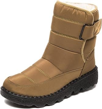 Snow Boots, Women's Warm Plush Lined Ankle Wellies Winter Waterproof Non-Slip Rubber Strong Grip Hiking Flat Classic Short Boots for Outdoor Hiking Ski Holidays Snowboard,Brown,38 EU - Amazon.ae Price Tracker