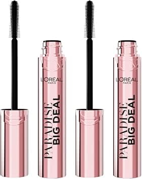 L'Oréal Paris Paradise Big Deal Mascara, Volumising, Extensive, Intense Look, Stratifiable, Modular, Smoothfinity Formula, Cross Brush, Conical, Colour Black, Pack of 2 - Amazon.ae Price Tracker