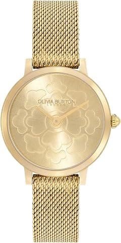 Olivia Burton Womens Ultra Slim Floral Quartz Basic Slim, Light Gold, One Size - Amazon.ae Price Tracker