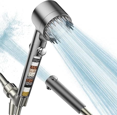 Filtered Shower Head with Handheld, High Pressure Water Flow and Multiple Spray Modes Shower Head with Filter, Power Wash for Hard Water, Showerhead with ON/OFF Switch for Pets Bath - Amazon.ae Price Tracker