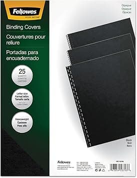 Fellowes Binding Presentation Covers, Letter, Black, 25 Pack (5224901) - Amazon.ae Price Tracker