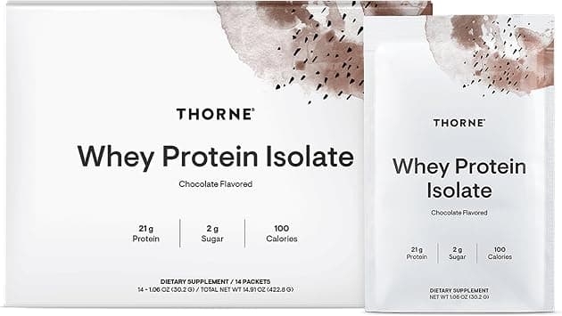 THORNE - Whey Protein Isolate - Balanced Amino Acids Profile with BCAAs - 21 Grams of Easy to Digest Whey Protein Powder - NSF Certified for Sport - Chocolate - Gluten & Soy-Free - 14 Packets - Amazon.ae Price Tracker