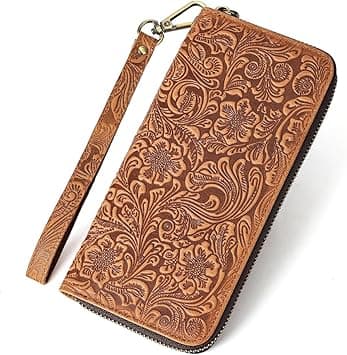 NIUCUNZH Genuine Leather Cool Long Wallets for Men Personalized Zip Around Wallet Checkbook Cash Credit Card Holder Wallet, 1267-brown, Large, Vintage - Amazon.ae Price Tracker