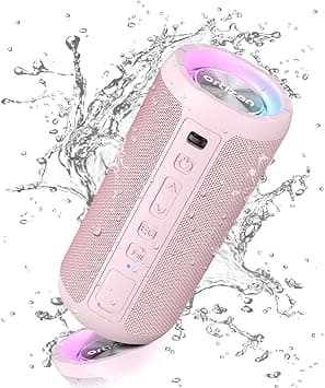 Ortizan Bluetooth Speaker, Portable Wireless Bluetooth Speakers With Led Light, Louder Volume & Enhanced Bass, IPX7 Waterproof, 30H Playtime, Durable Loud Speaker Bluetooth for Travel, Outdoor - Pink - Amazon.ae Price Tracker
