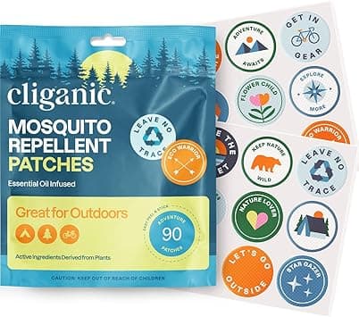 Cliganic Mosquito Repellent Stickers (90 Pack) - Camping Patches for Kids & Adults, Natural DEET-Free, Essential Oil Infused - Amazon.ae Price Tracker