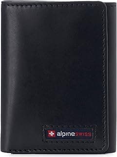 Alpine Swiss Men's Leon Trifold Wallet RFID Safe Hampton Collection One Size Glossy Nappa Black - Amazon.ae Price Tracker