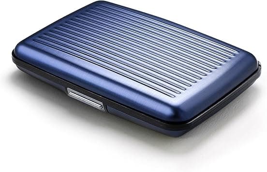 Aluminum card holder with metal lock, RFID protection against fraud and demagnetization, compact wallet, Smart Case STOCKHOLM model (Aluminum Navy Blue) - Amazon.ae Price Tracker