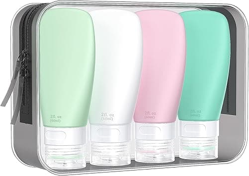 INSFIT Portable Travel Bottles, INSFIT TSA Carry On Approved Toiletries Containers, 60ml Leak Proof Squeezable Silicone Tubes, Refillable Travel Accessories for Shampoo Body Wash Liquids 4 PacK - Amazon.ae Price Tracker