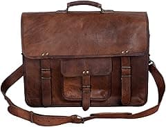KPL 18 INCH Leather Briefcase Laptop Messenger Bag Satchel Office computer bag for men - Amazon.ae Price Tracker