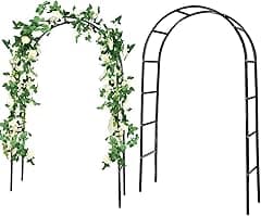 LIWEGHT 7.9Ft Metal Garden Arch, Garden Trellis for Climbing Plants, Outdoor Wedding Garden Arch Bridal Party Decoration, Assemble Freely 2 Sizes, Black - Amazon.ae Price Tracker