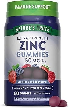 Nature's Truth Zinc Gummies | 50mg | 60 Count | Vegan, Non-GMO & Gluten Free Supplement | Mixed Berry Flavor | by - Amazon.ae Price Tracker