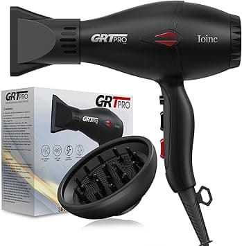 GRT PRO Professional Hair Dryer 2400W Ionic Hairdryer AC Motor 40 Million Negative Ions with 1 Diffuser & 1 Nozzle Accessories, Overheating Protection 2 Speeds 3 Heat Settings for Women Men Home Salon - Amazon.ae Price Tracker