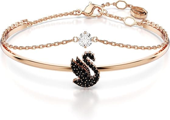 Swarovski Swan bangle, Swan, Black, Rose gold-tone plated - Amazon.ae Price Tracker