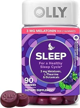 OLLY Sleep Gummy, 3mg Melatonin, L-Theanine, Chamomile, Lemon Balm, Sleep Aid, Occasional Sleep Support, BlackBerry, 90 Count - Amazon.ae Price Tracker