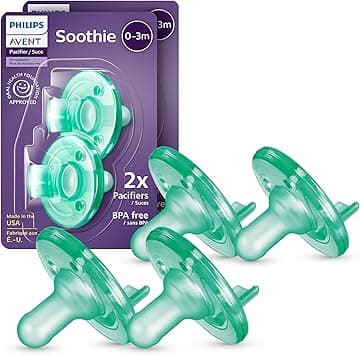 Philips Avent Soothie Orthodontic Baby Pacifiers, 100% Silicone Pacifiers, One Piece, BPA-Free, for Babies 0-3 Months, Green, 4 Pack, Model SCF190/41 - Amazon.ae Price Tracker