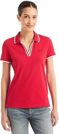 Nautica womens Nautica Sustainably Crafted Ocean Split-neck Polo Nautica Sustainably Crafted Ocean Split-Neck Polo - Amazon.ae Price Tracker
