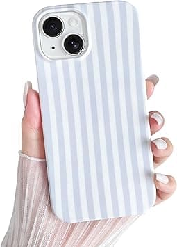 Yeddabox for iPhone 15 Case Cute Striped Phone Case Soft TPU Slim Shockproof Phone Cover for Women Girls, Blue and White - Amazon.ae Price Tracker