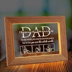 Azonee Dad Birthday Gifts from Daughter Son, Dad Gifts for Men Night Warm White Light Frame with Grateful Sayings, Bedroom Decor for Birthday Fathers Day Presents - Amazon.ae Price Tracker