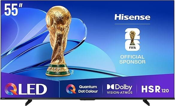 Hisense 55 inch QLED Smart TV E7Q-Quantum Dot Colour, AI Picture, Dolby Vision, Dolby Atmos, Share to TV, Voice Control, Filmmaker Mode, Youtube, Netflix, Disney+ 55E7Q (2025 UAE Version) - Amazon.ae Price Tracker