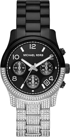 Michael Kors Runway Women's Chronograph Movement Watch with Stainless Steel Ceramic Leather Strap - Amazon.ae Price Tracker