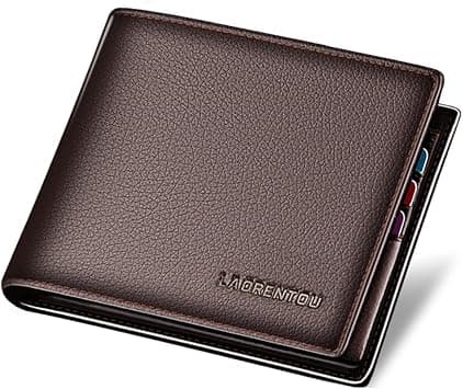 LAORENTOU Men's Wallets, Genuine Leather RFID Blocking Mens Bifold Wallets with Zipper Coin Pocket Casual Men Purse Slim Short Wallet Gift for Father day, Carbon Fibre Coffee, Onesize - Amazon.ae Price Tracker