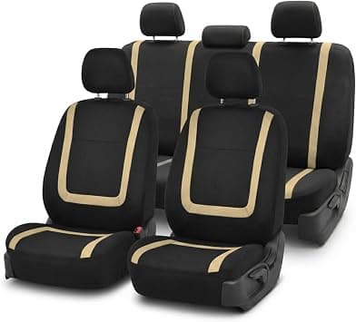 FH Group Car Seat Covers Full Set Cloth - Universal Fit Automotive, Low Back Front, Solid Back, Washable Car Seat Cover for SUV, Sedan and Van Beige - Amazon.ae Price Tracker