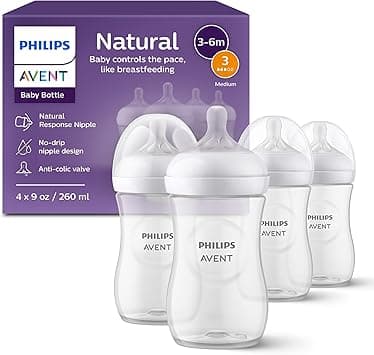 PHILIPS AVENT Natural Baby Bottle with Natural Response, Clear, 9oz, 4pk, SCY903/04, 9 Ounce - Amazon.ae Price Tracker