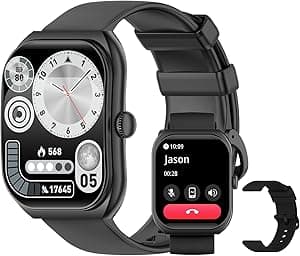 PEJE Smart Watches For Men,2.01" Curved Display,Bluetooth Calls,1ATM Waterproof,Monitors Spo2/Heart Rate/Sleep,123+ Sports Modes,Prayer Alerts & Arabic Support,350mah Battery,Ios/Android.(Black) - Amazon.ae Price Tracker