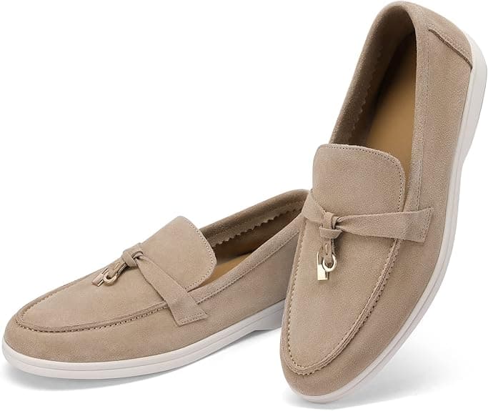 Celbreez Flats Loafers Comfortable Loafers for Women Round Toe Suede Lightweight Slip-on Moccasins Shoes Classic Casual Driving Penny Loafers, Apricot, 9, 40 EU - Amazon.ae Price Tracker