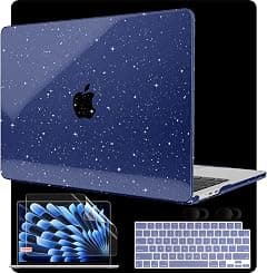 MEEgoodo Glitter Case for MacBook Air 13 inch 2026 2025 2024 2022, Fit Model A3449(M5)/A3240(M4)/A3113 (M3)/A2681(M2), Laptop Shell for MacBook Air 13.6 with Keyboard & Camera Cover, Star Blue - Amazon.ae Price Tracker