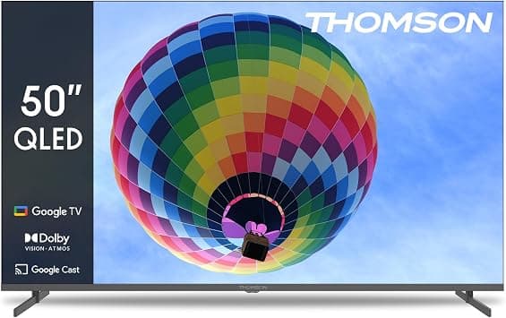 Thomson 50" QLED Google TV – 2024 Model with Dolby Vision & Atmos, Smart Voice Control, Google Assistant, Built-in YouTube & Netflix Apps, Side Feet Design, QLED Display Television, 3-Year Warranty - Amazon.ae Price Tracker