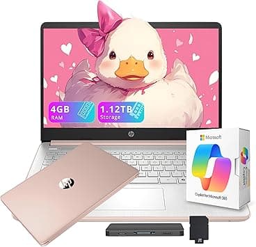 HP Flagship 14" HD Student&Business Laptop with AI Copilot, 13th Gen Intel 4-Core, 4GB RAM, 1.12TB Storage (128GB UFS + 1TB Docking Station), 1 Year Office 365, Wi-Fi 6, Win 11 S, Pale Rose Gold - Amazon.ae Price Tracker