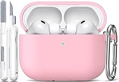 R-fun for AirPods Pro 3 Case (2025), Soft Silicone Protective Case Cover Compatible with Apple AirPods Pro 3rd Generation (USB-C Cable) for Women Men with Cleaning Kit and Keychain, Pink - Amazon.ae Price Tracker