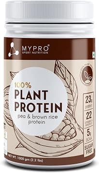 Mypro Sport Nutrition Plant Protein Powder Pea & Brown Rice Protein (23g protein,22 Vitamins & minerals,5g BCAA) Plant Based Vegan Protein Supplement For Men & Women (Alphonso Mango, 1 kg) - Amazon.ae Price Tracker