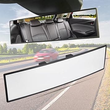 JoyTutus Rear View Mirror, Universal 11.81 Inch Panoramic Convex Interior Clip-on Wide Angle Mirror to Reduce Blind Spot Effectively for Car SUV Trucks -Clear - Amazon.ae Price Tracker