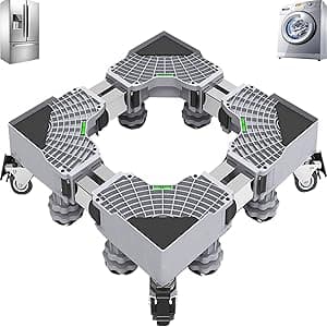 Gluckluz Washing Machine Base Mini Fridge Stand Universal Mobile Base Adjustable Washer Dryer Moving Cart Dolly Roller Telescopic Movable Pedestal Refrigerator Stand with 4 Lockable Steel Wheels - Amazon.ae Price Tracker