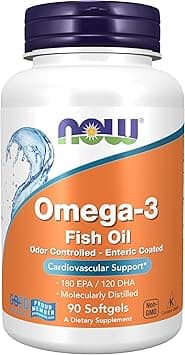 NOW Supplements, Omega-3 180 EPA / 120 DHA, Enteric Coated, Cardiovascular Support*, 90 Softgels - Amazon.ae Price Tracker
