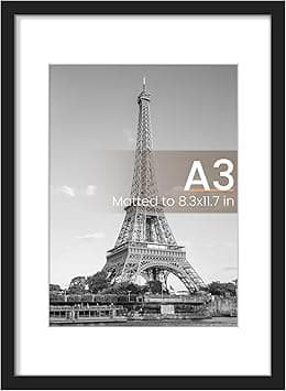 upsimples A3(29.71x41.91cm) Picture Frame, Display Pictures 8.3x11.7inch with Mat or 11.7x 16.5inch Without, Wall Hanging Poster Frames, Black, 1 Pack - Amazon.ae Price Tracker