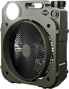 8.5โโAuto Oscillating 10000 mAh Camping Fan, Portable Small Table Fan with LED, SOS Light, Quiet Desk Fan with Handle, Runs Up to 38H, Rechargeable Personal Fan for Tent,Trip, Hurricane - Amazon.ae Price Tracker