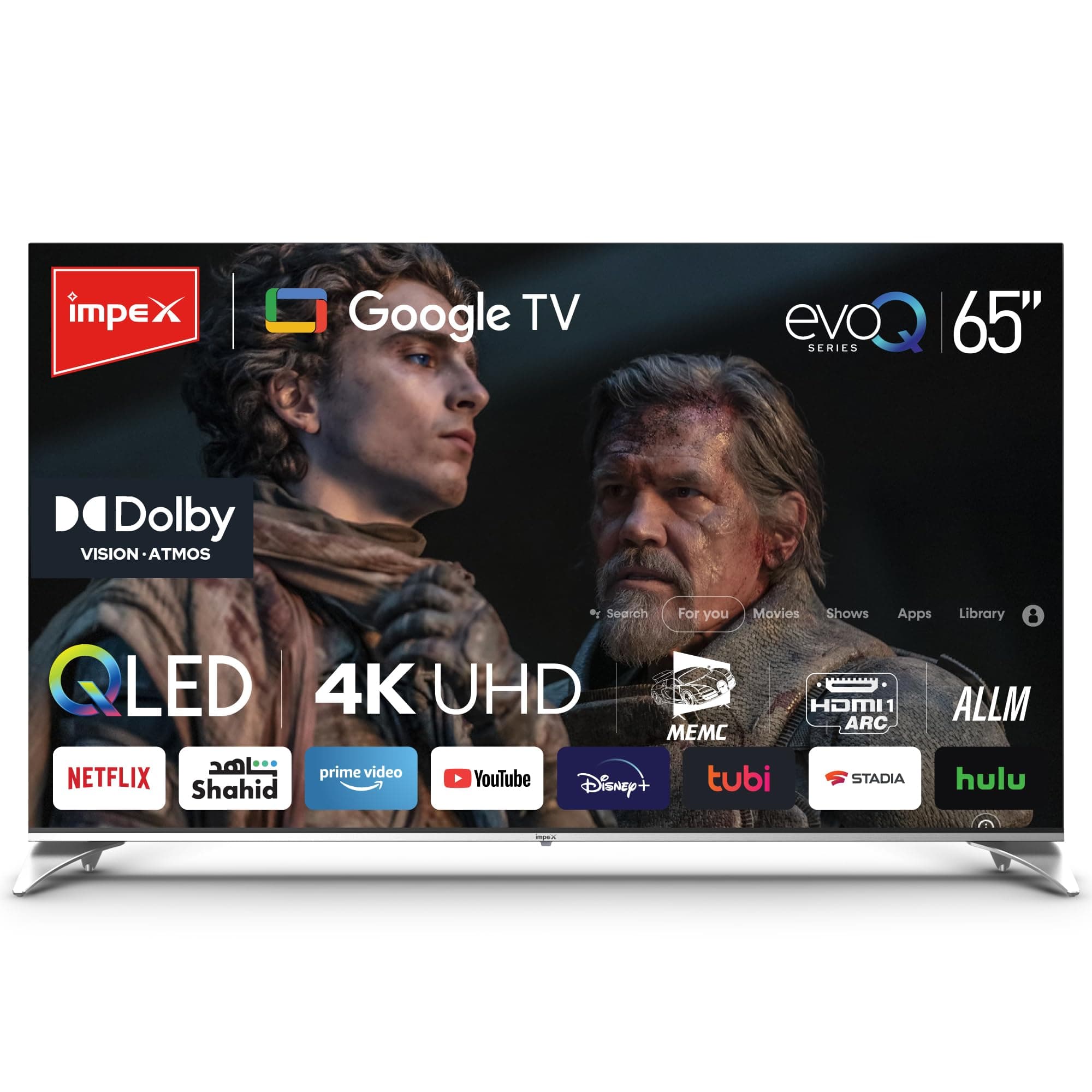 Impex 65 Inch Smart Google QLED TV, 4K UHD Television, 120Hz DLG, Dolby Vision & Atmos, 2GB RAM+16GB ROM,HDMI ARC/eARC,WiFi, BT, Voice Remote,ALLM .Gaming, 2 Years Warranty, evoQ 65S4QLC2R120 - Amazon.ae Price Tracker