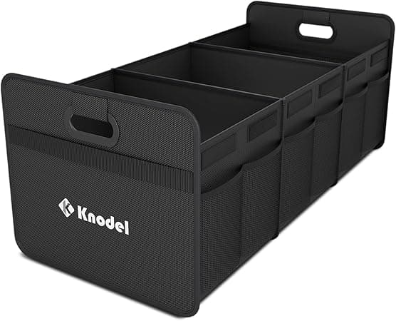 K KNODEL Car Trunk Organizer, Foldable Organizer for Car, Automotive Consoles & Organizers, 3 Compartments Storage with Reinforced Handles (Large, Black) - Amazon.ae Price Tracker