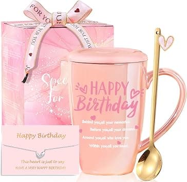 Birthday Gifts for Women Best Friend Mum Sister Birthday Gifts Cute Coffee Mug Happy Birthdays Funny Mugs Gift for Girls Her Auntie Girlfriend Grandma Wife Unique Birthdays Decorations Pink Stuff - Amazon.ae Price Tracker