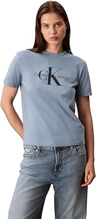 Calvin Klein womens Monogram Logo Crewneck T-shirt Monogram Logo Crewneck T-shirt (pack of 1) - Amazon.ae Price Tracker