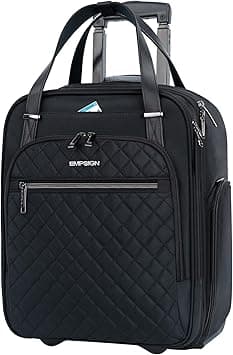 EMPSIGN Underseat Carry on Bag with Wheels, Cabin Size Luggage 16-Inch (40 cm) with 2 Fixed Wheels, Softside Trolley Carry On, Travel Luggage for Women Men Business, Black-Grey Zipper - Amazon.ae Price Tracker