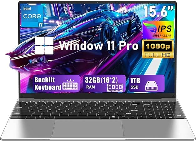 Gaming Laptop Computer,Windows 11 Pro Lap Top PC for Gaming 2026,32GB RAM 1TB SSD,Intel Core i7 Processor(Up to 3.9GHz),15.6" IPS FHD,Backlit Keyboard,6000mAh,Webcam,Office 365,2 Years Warranty - Amazon.ae Price Tracker