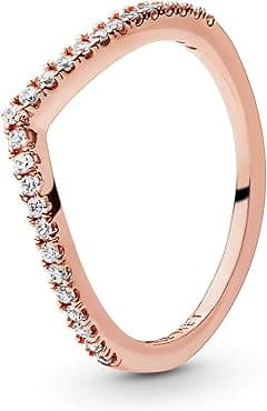 Pandora Jewelry Sparkling Wishbone Cubic Zirconia Ring in Pandora Rose - Amazon.ae Price Tracker