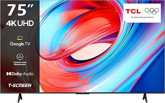 TCL television 75 Inch Smart TV 4K LED HDR 10 UHD Google TV, Dolby Audio, Dynamic Color Enhancement, 2GB RAM+16GB ROM, Metallic Bezel-less Design 75V6B - (2024 Model) - Amazon.ae Price Tracker